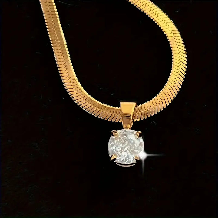 Collier pendentif élégant en brillants | Or