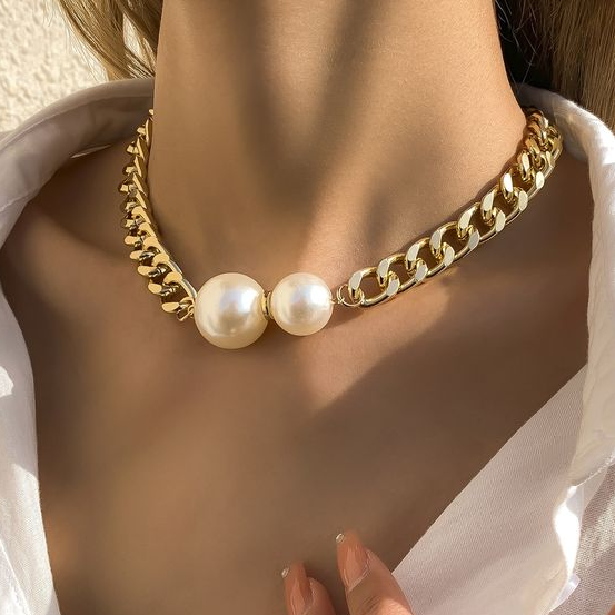 Collier à double chaîne avec marguerites | Or