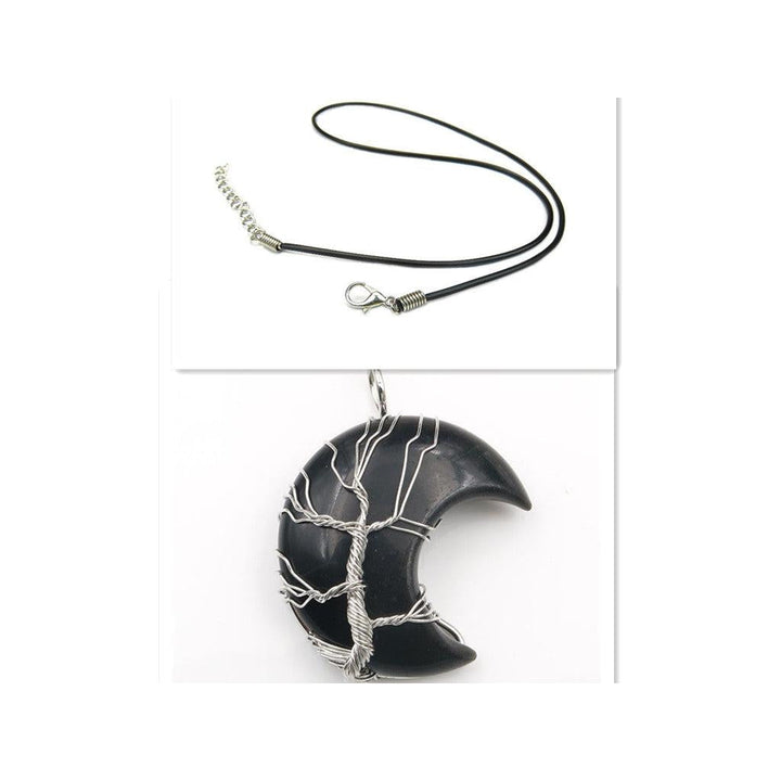 Collier avec pendentif arbre de vie en cristal | Or