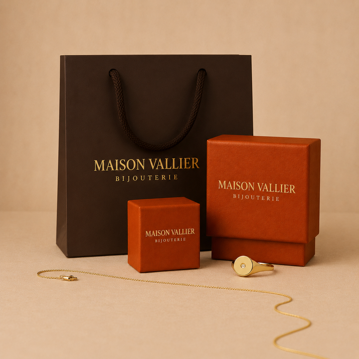 Collier rétro avec pendentif rond double | Or
