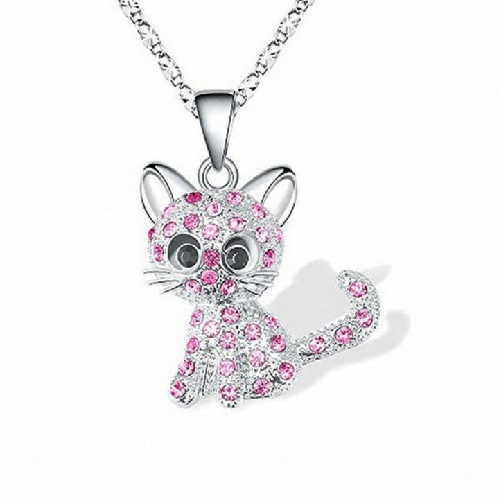 Collier avec des chatons et des brillants colorés | Or blanc