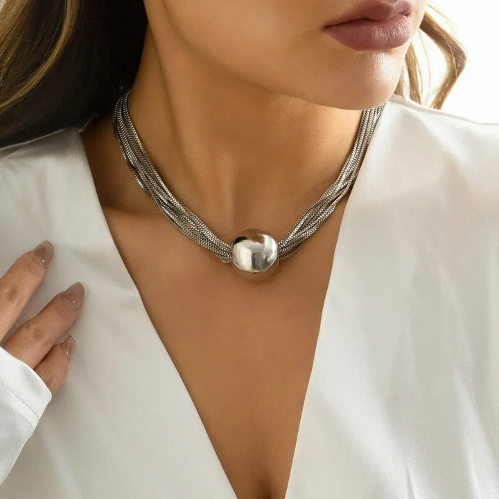 Collier rétro avec des perles colorées | Or