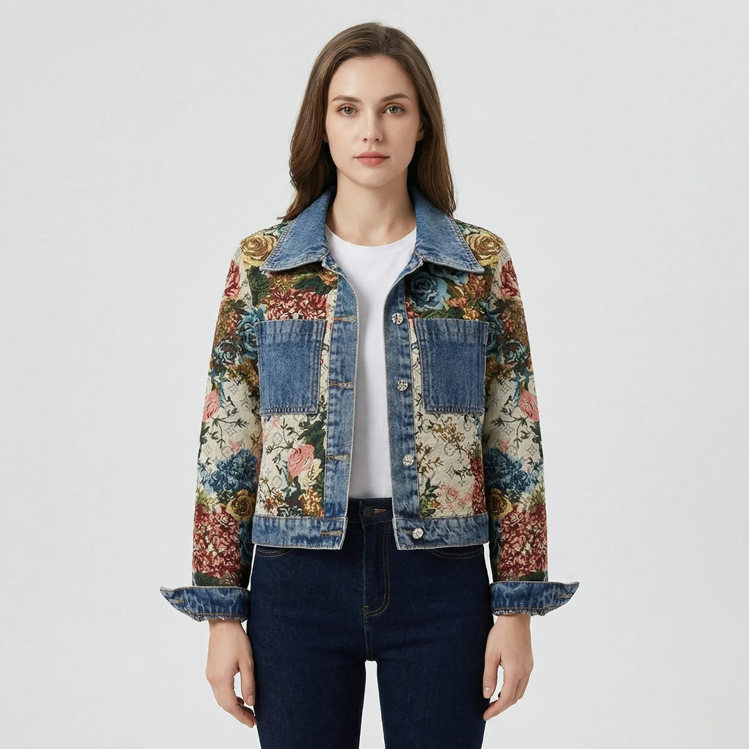 Veste en denim pour femmes | Coupe raccourcie & Imprimé statement