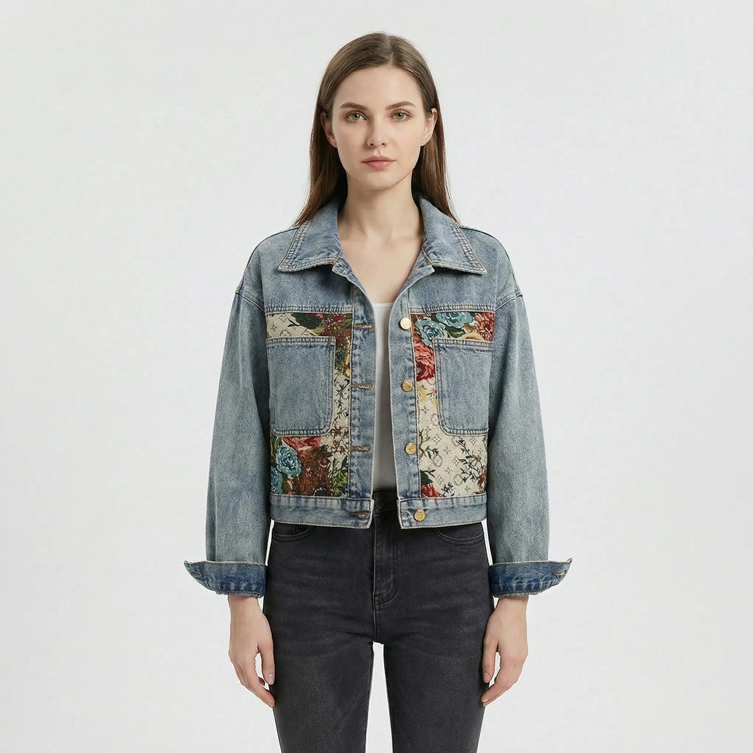 Veste en denim pour femmes | Coupe raccourcie & Imprimé statement