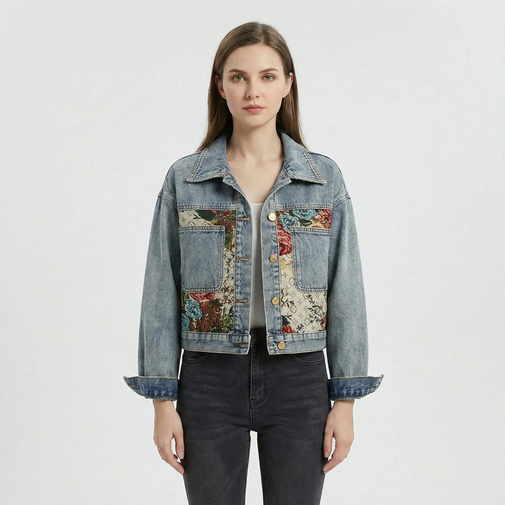 Veste en denim pour femmes | Coupe raccourcie & Imprimé statement