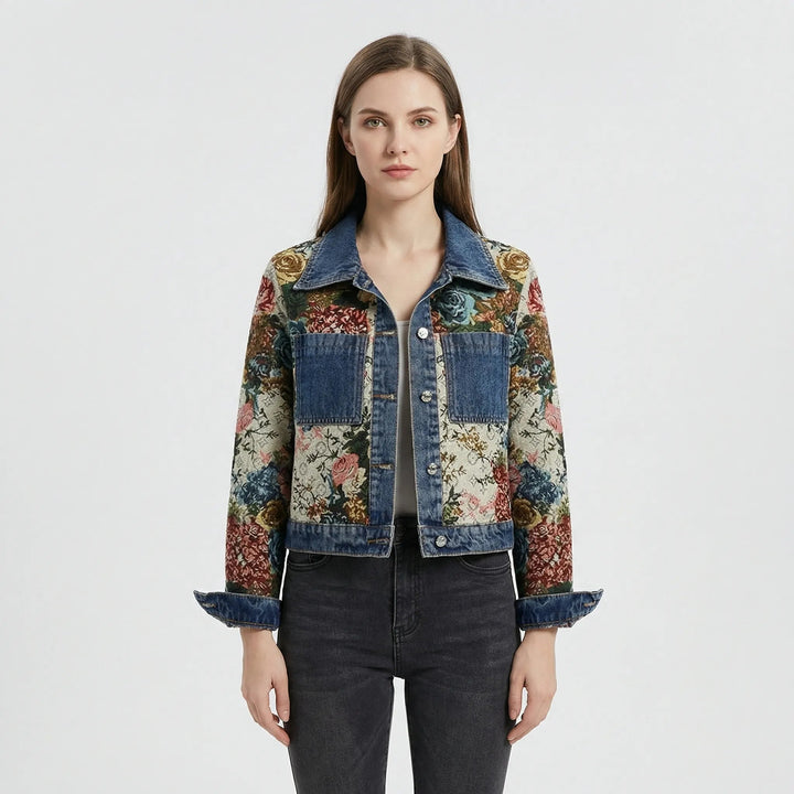Veste en denim pour femmes | Coupe raccourcie & Imprimé statement