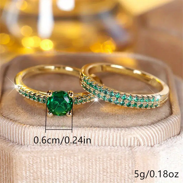 Ensemble de bagues duo Séréna émeraude | Or