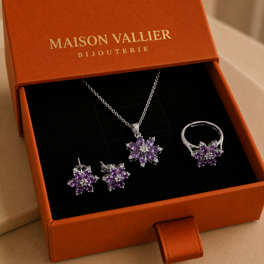 Ensemble de bijoux améthystes | Or blanc