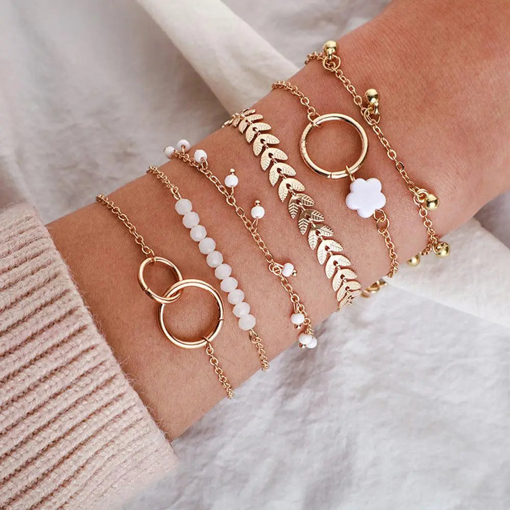 Ensemble de bracelets bohème dorés | Or