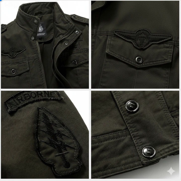 VESTE MILITAIRE À COL MONTANT