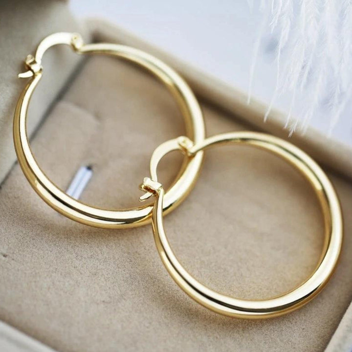 Grandes boucles d'oreilles en forme d'anneau | Or