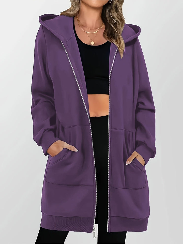 Sweat à capuche pour femme | Poches pratiques et coupe longue confortable