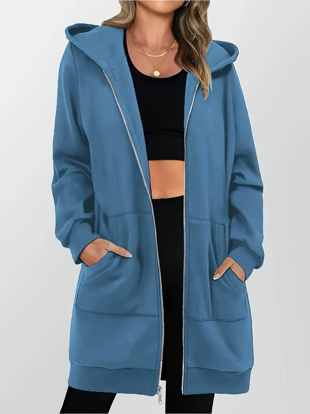 Sweat à capuche pour femme | Poches pratiques et coupe longue confortable