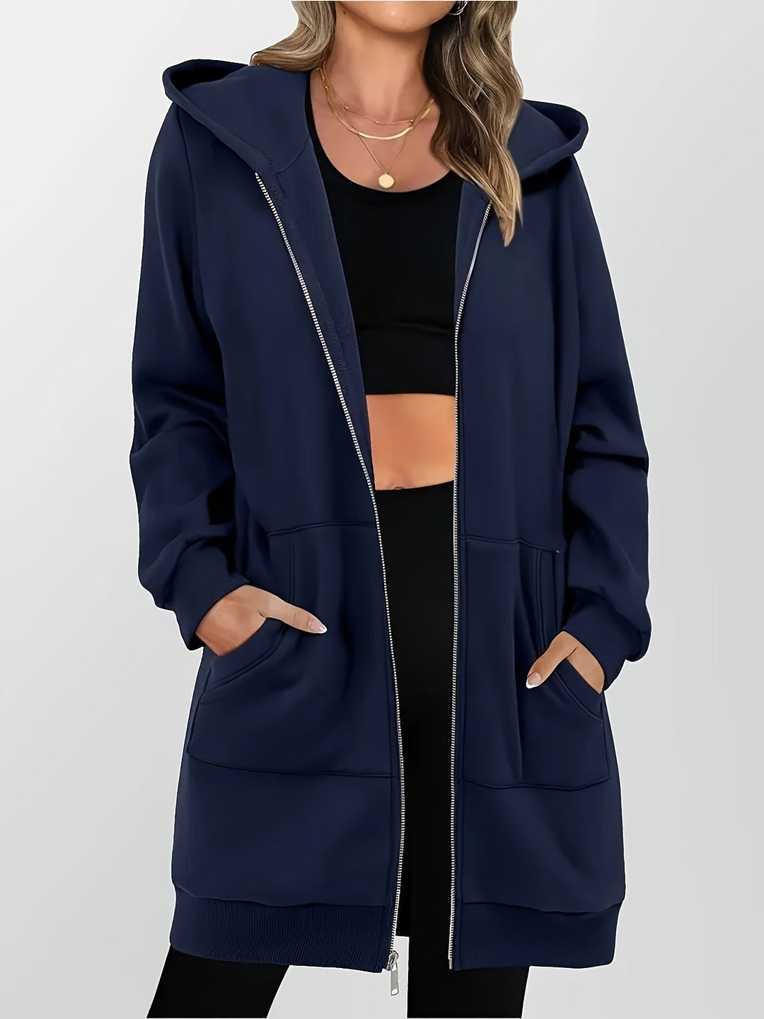 Sweat à capuche pour femme | Poches pratiques et coupe longue confortable