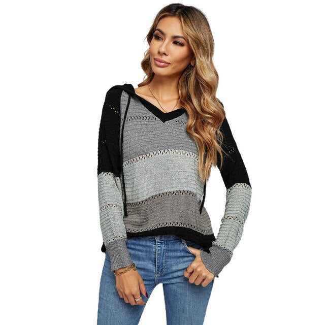 Sweat à capuche femme | Col en V avec capuche