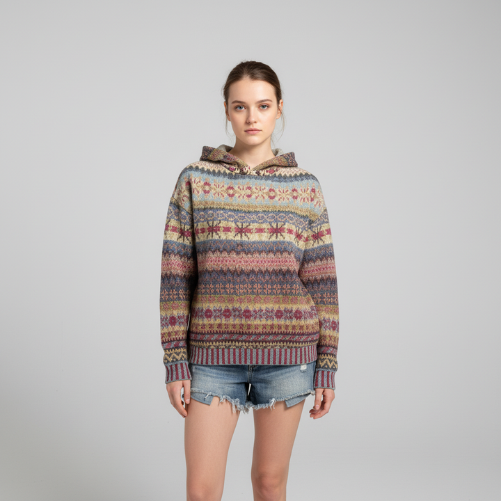 Sweat à capuche femme | Motif vintage avec capuche