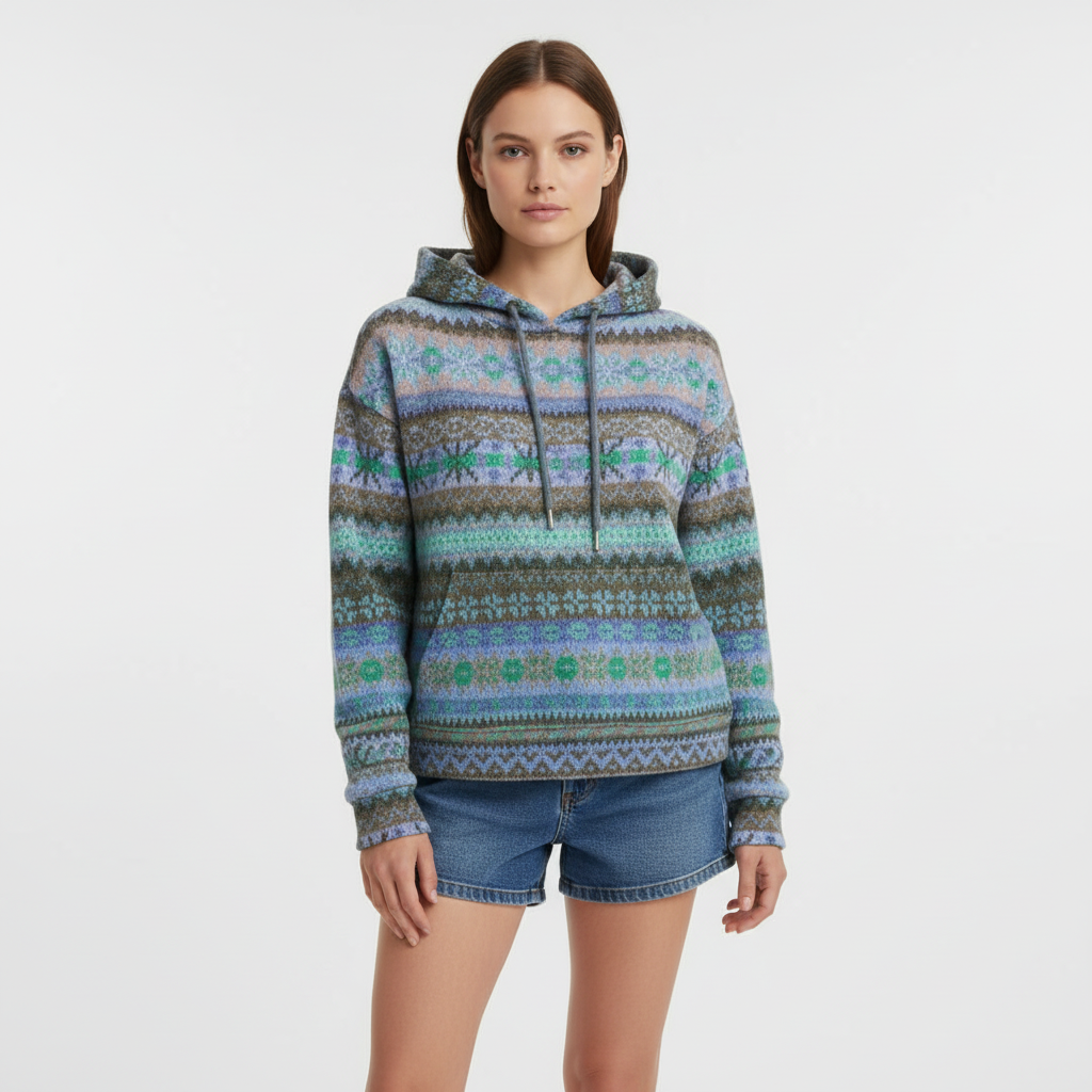 Sweat à capuche femme | Motif vintage avec capuche