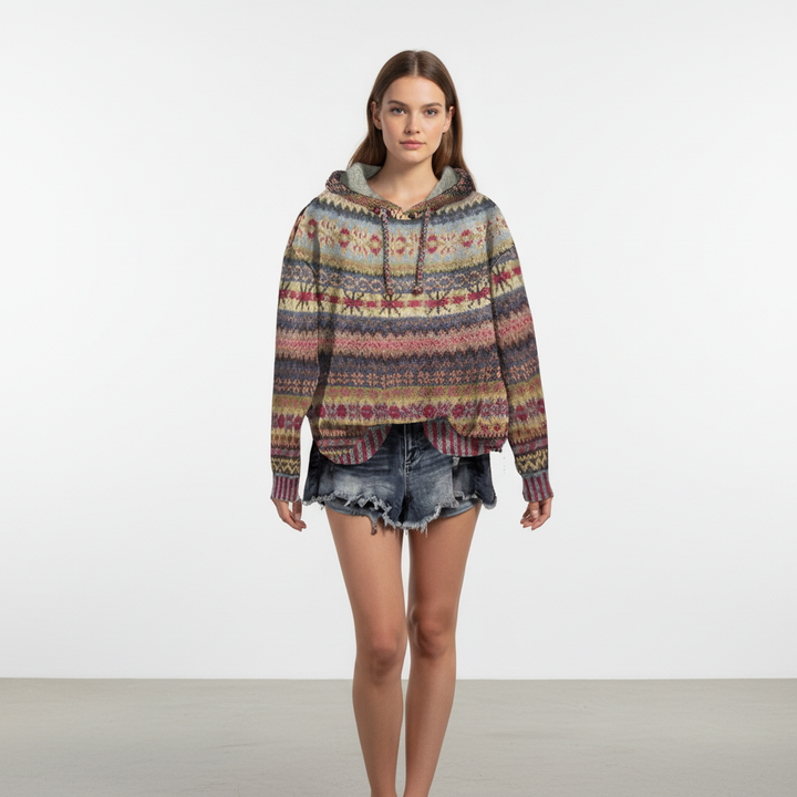 Sweat à capuche femme | Motif vintage avec capuche