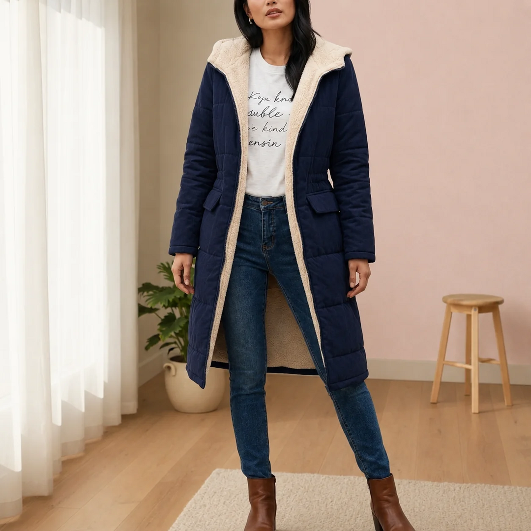 Veste Femme Longue | Avec Capuche et Doublure Douce
