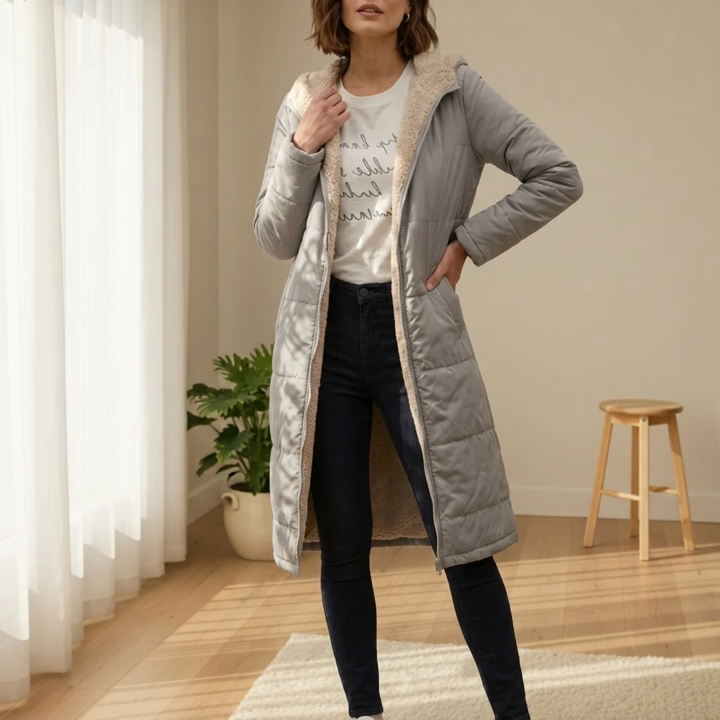Veste Femme Longue | Avec Capuche et Doublure Douce