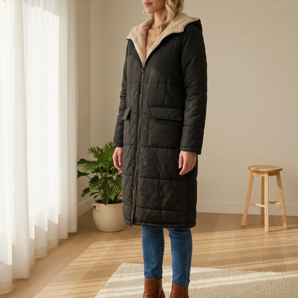 Veste Femme Longue | Avec Capuche et Doublure Douce