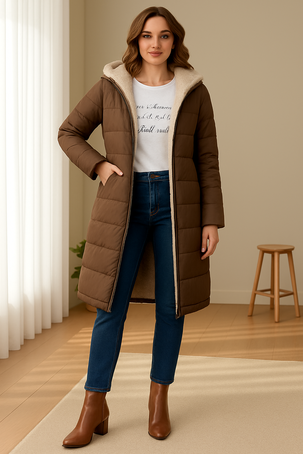 Veste Femme Longue | Avec Capuche et Doublure Douce