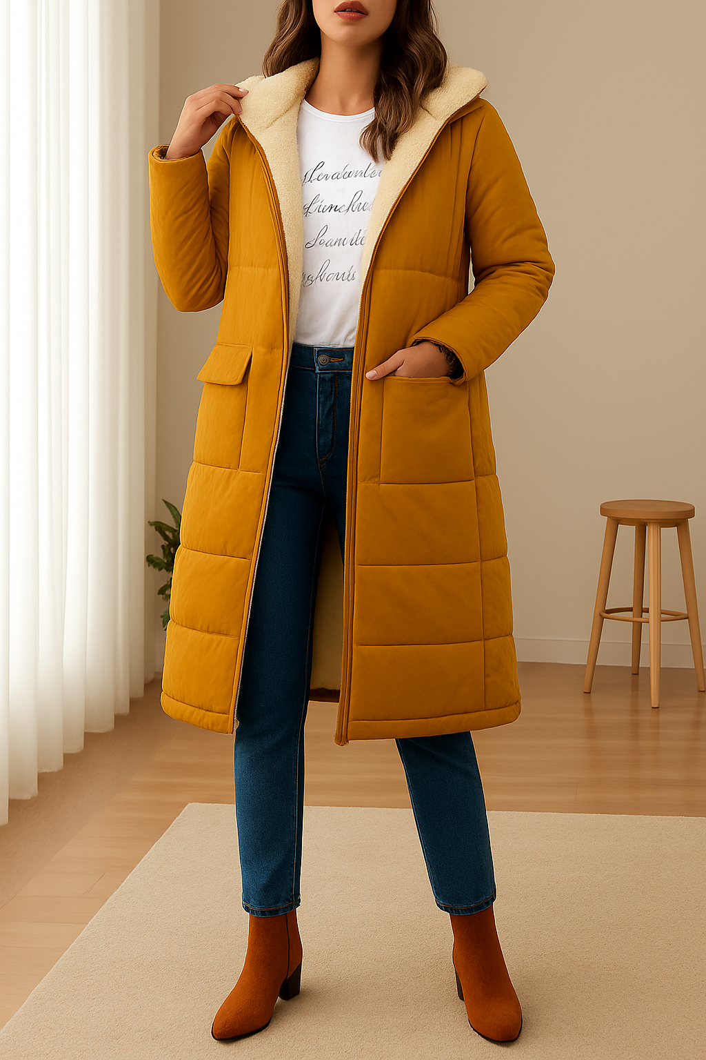 Veste Femme Longue | Avec Capuche et Doublure Douce