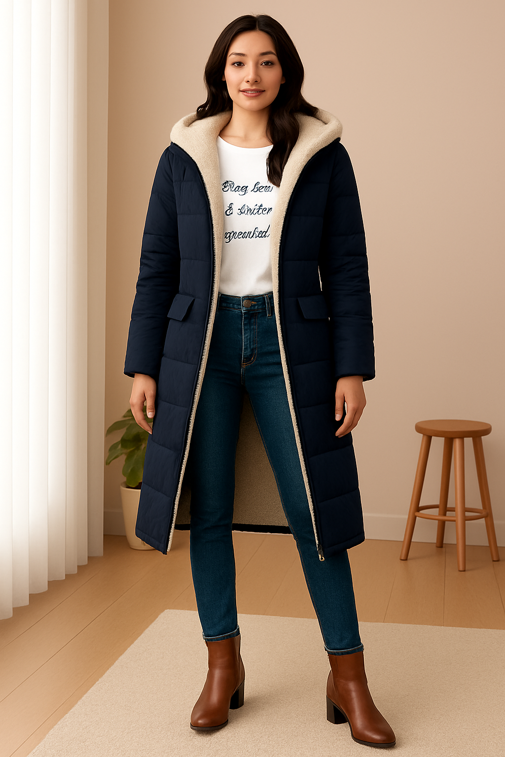 Veste Femme Longue | Avec Capuche et Doublure Douce