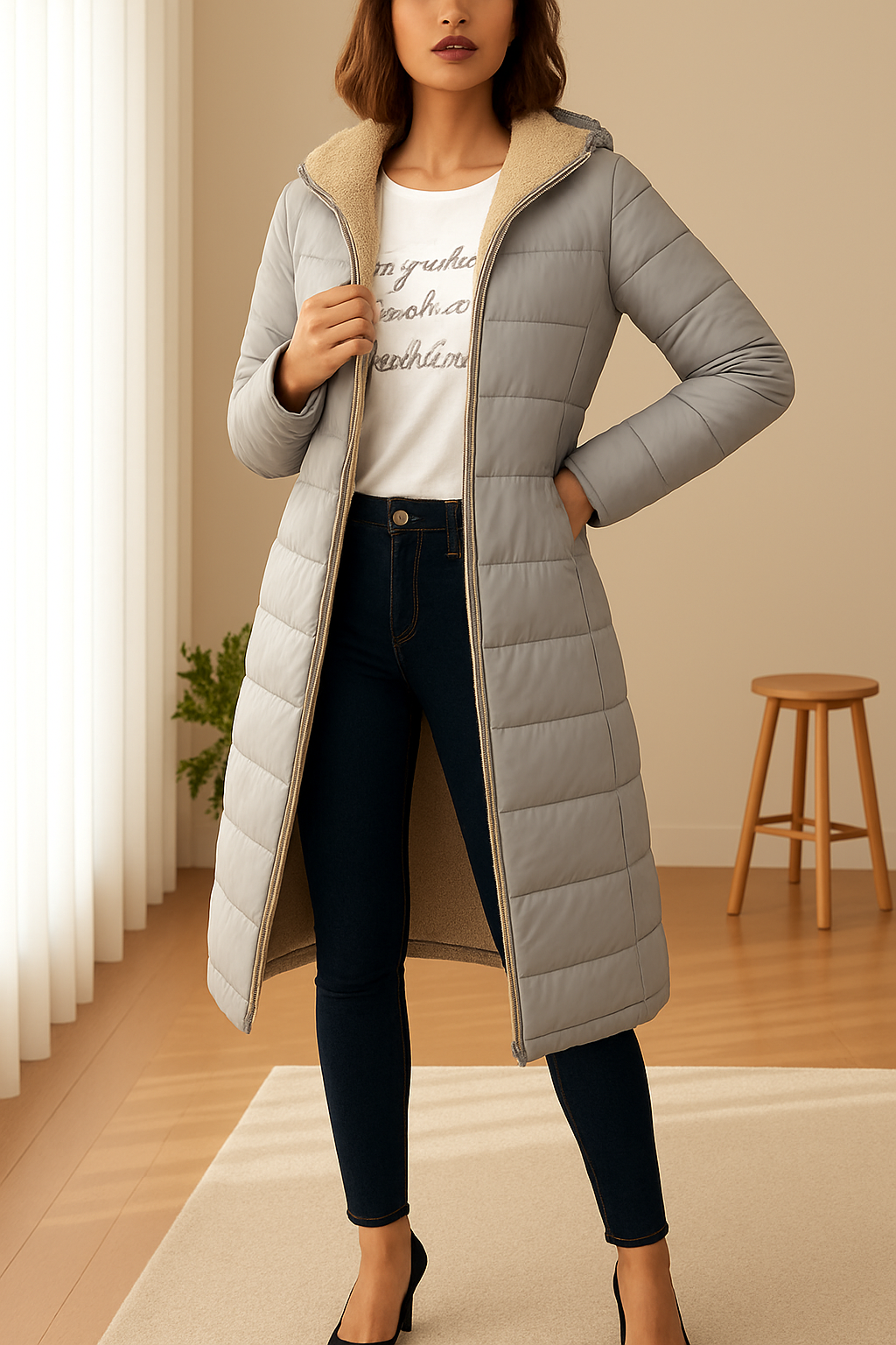 Veste Femme Longue | Avec Capuche et Doublure Douce