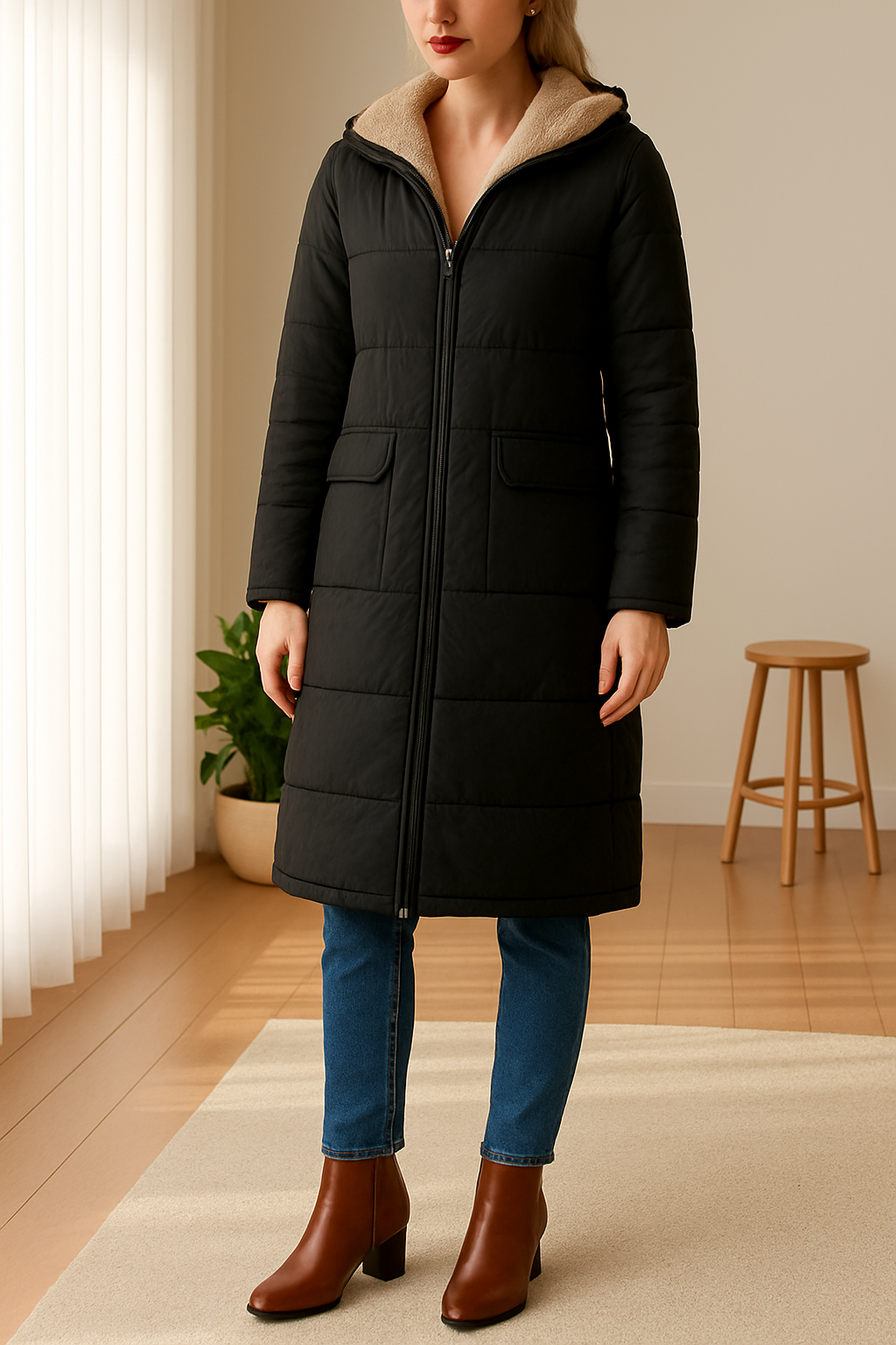 Veste Femme Longue | Avec Capuche et Doublure Douce