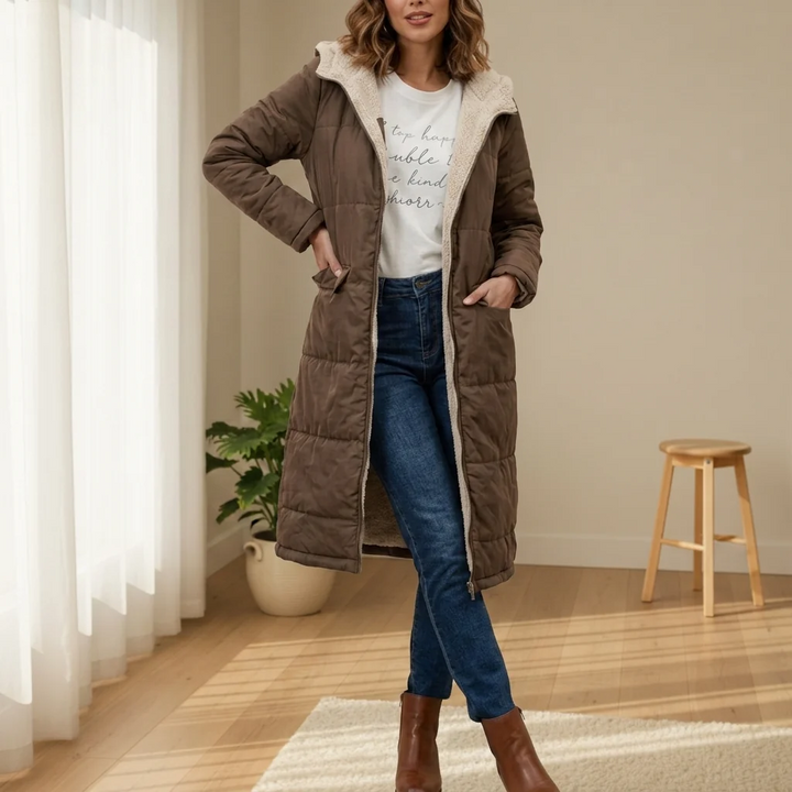 Veste Femme Longue | Avec Capuche et Doublure Douce
