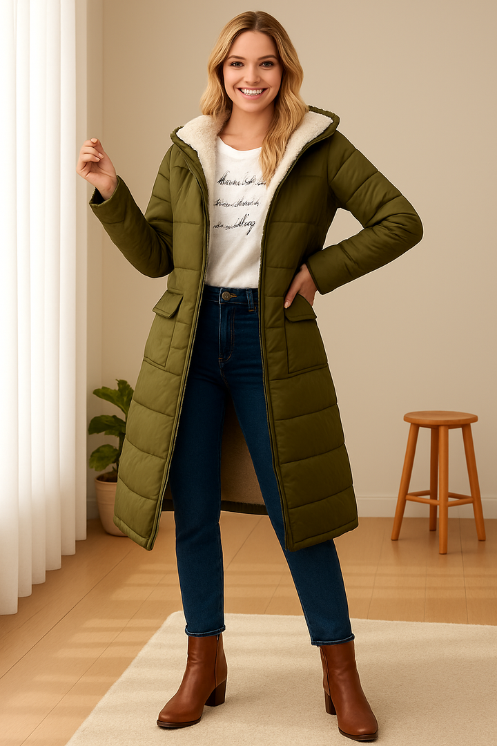 Veste Femme Longue | Avec Capuche et Doublure Douce