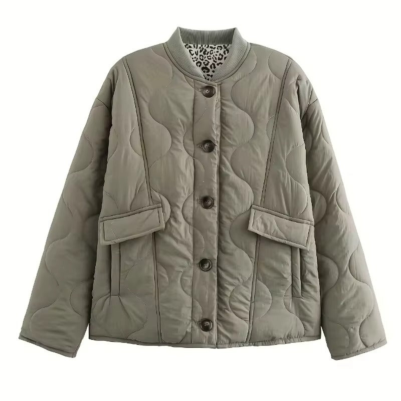 Veste Femme | Détails Matelassés & Léopard