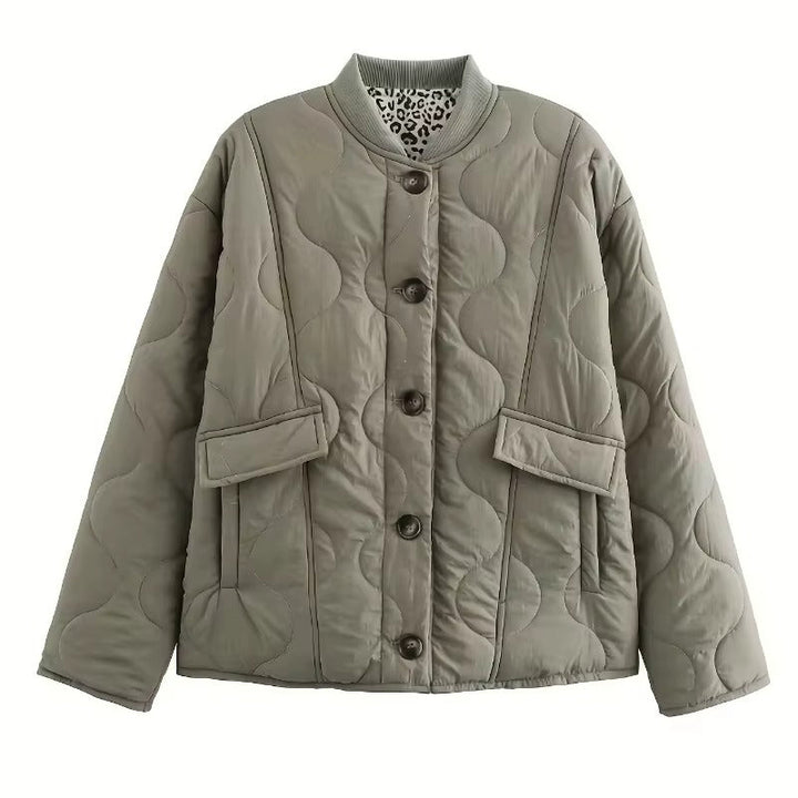 Veste Femme | Détails Matelassés & Léopard