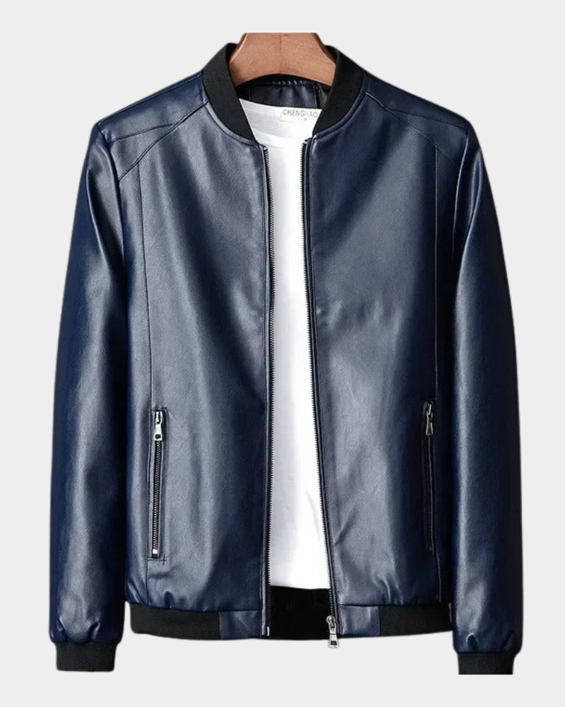 Veste Homme | Look Bomber avec Col Montant & Poches Zippées