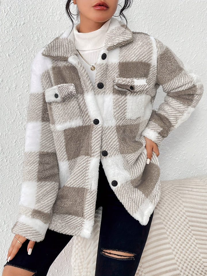 Veste à carreaux pour femmes | Boutonnage & Col classique