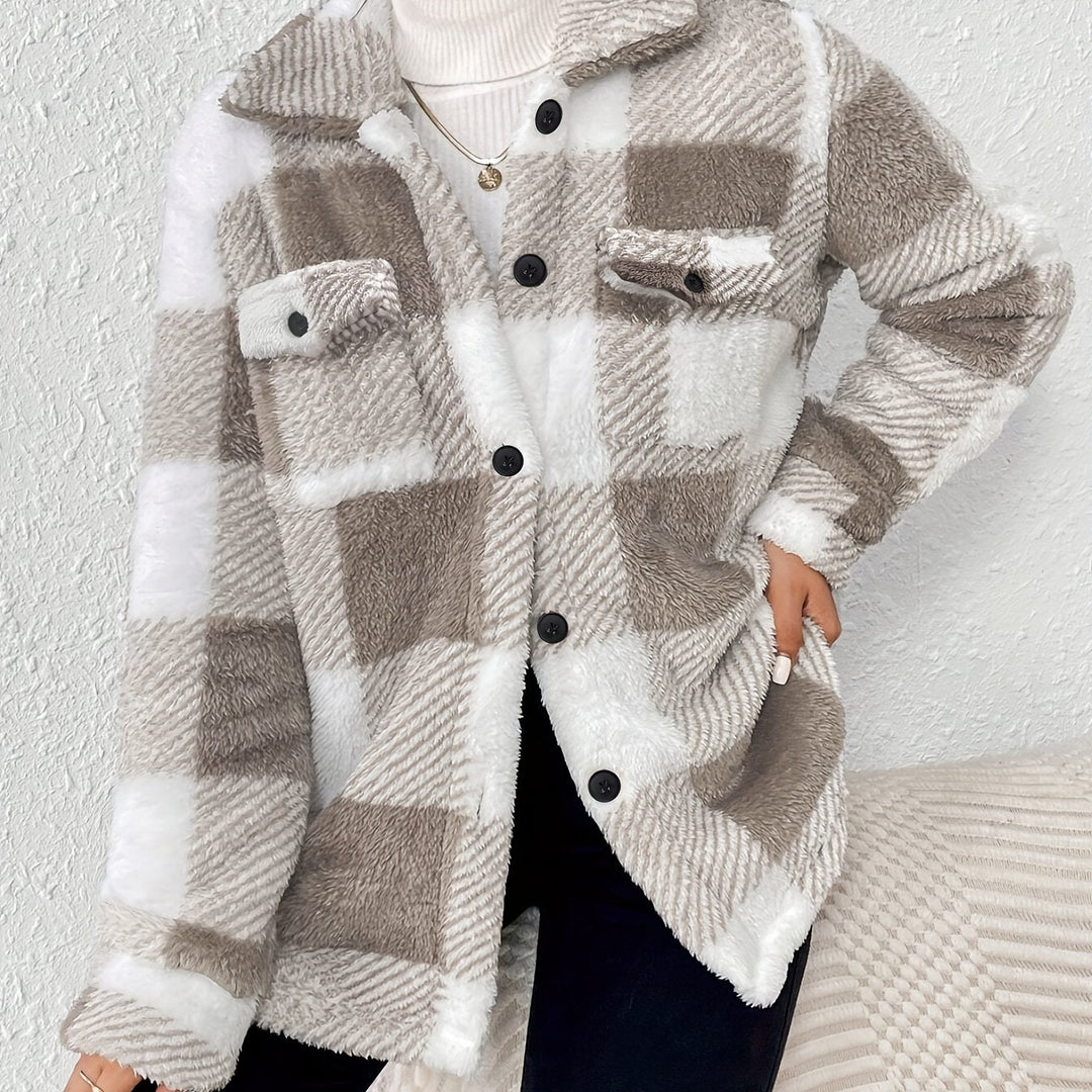 Veste à carreaux pour femmes | Boutonnage & Col classique