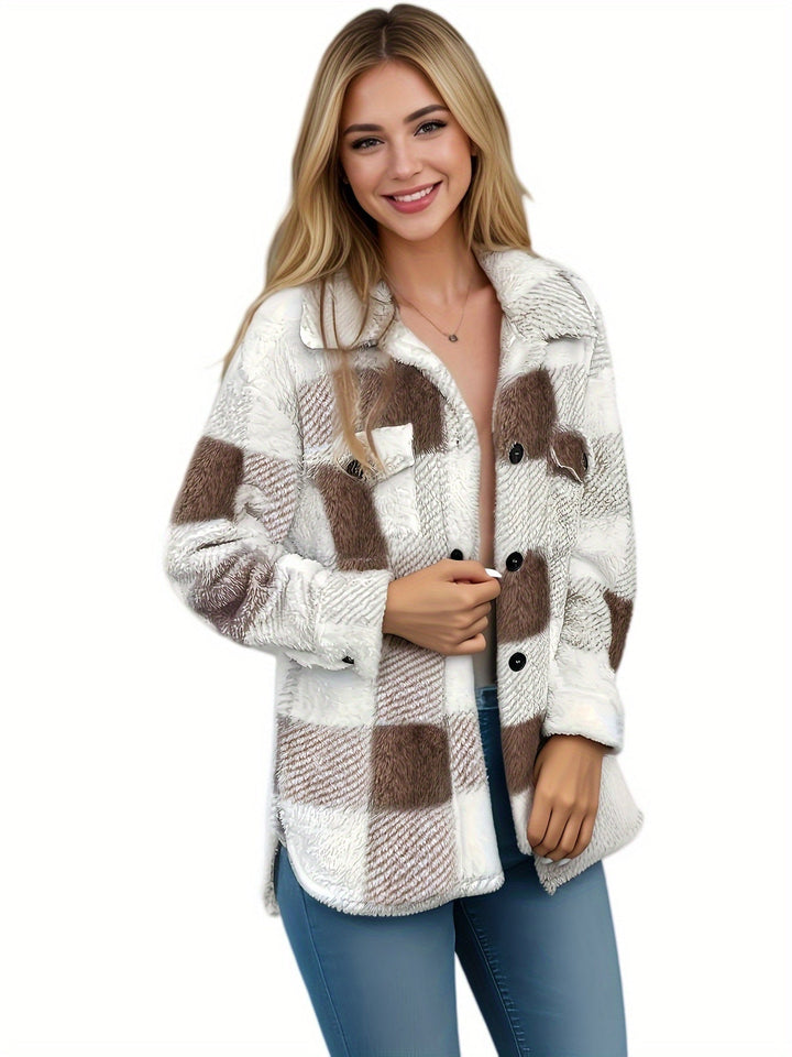 Veste à carreaux pour femmes | Boutonnage & Col classique