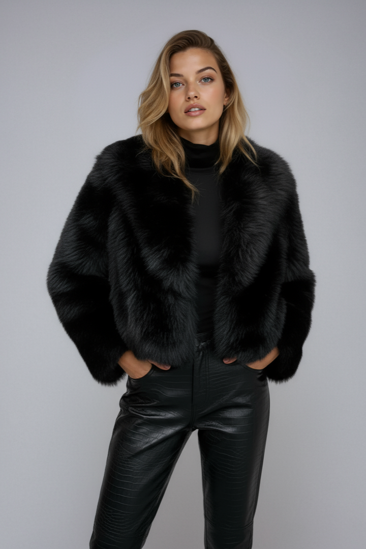 Veste en fausse fourrure femme | Coupe courte & Douceur Chaleureuse