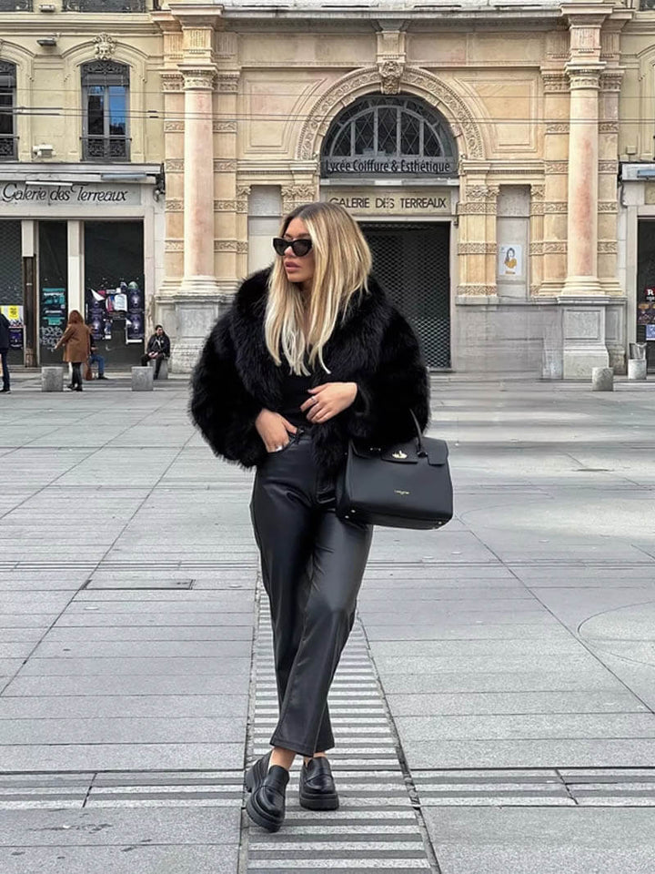 Veste en fausse fourrure femme | Col oversized & coupe courte