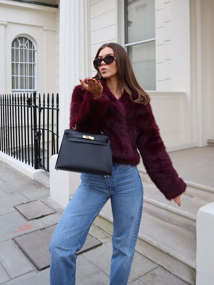 Veste en fausse fourrure femme | Col oversized & coupe courte
