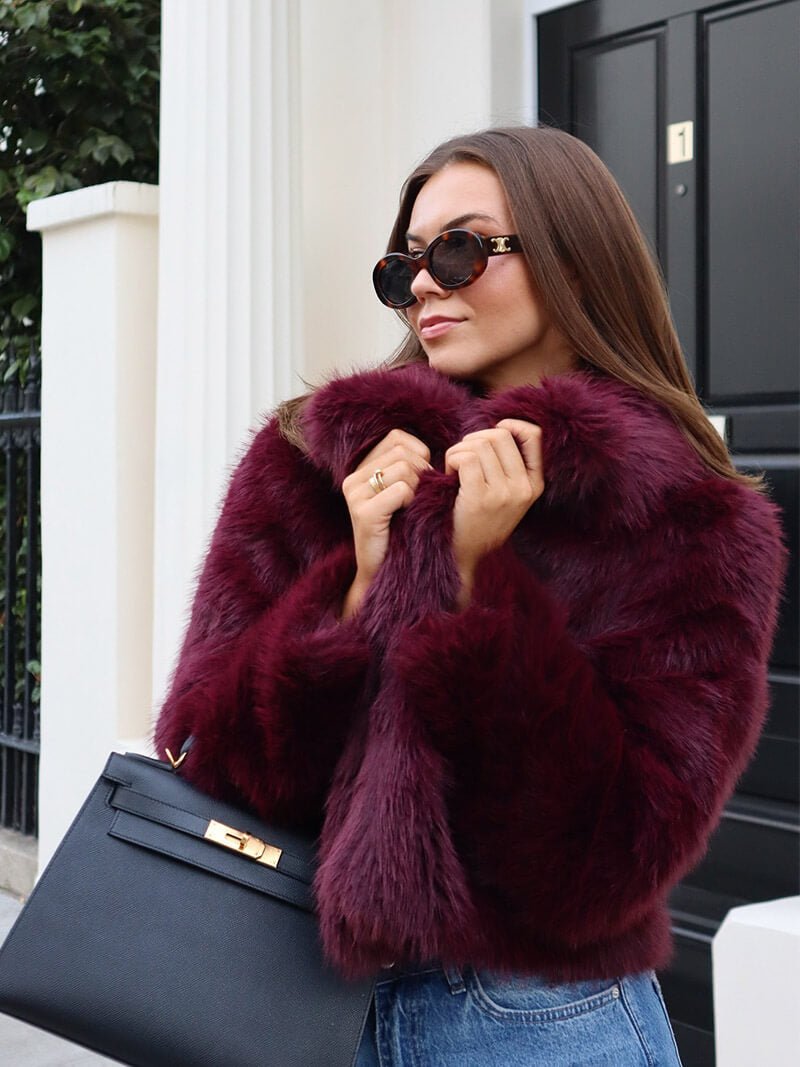 Veste en fausse fourrure femme | Col oversized & coupe courte