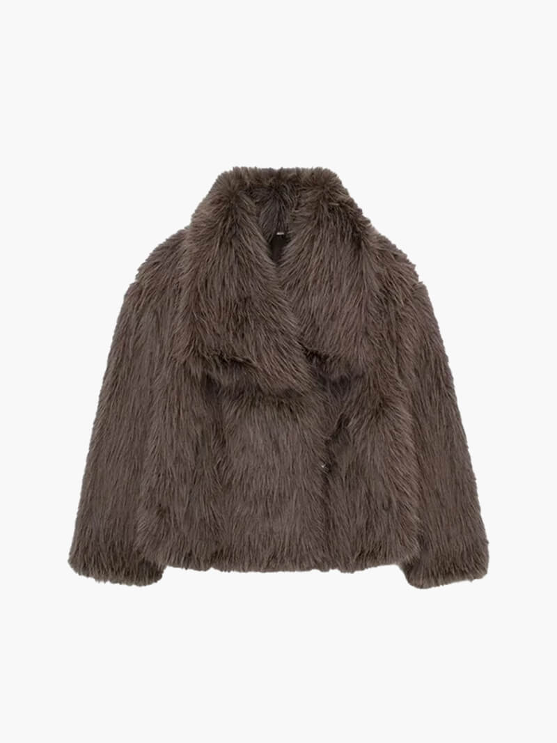 Veste en fausse fourrure femme | Col oversized & coupe courte