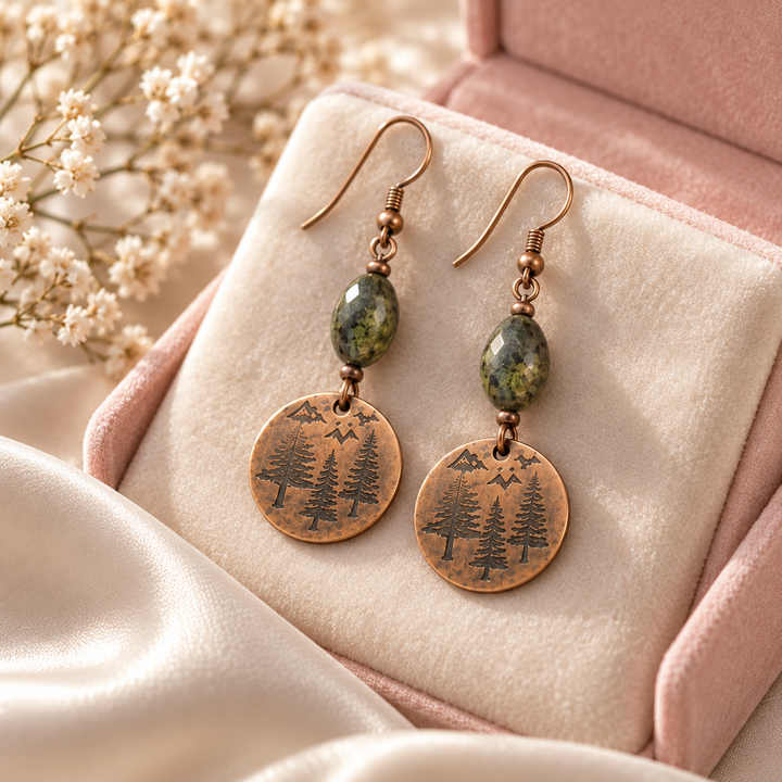 Boucles d'oreilles en cuivre Tremble