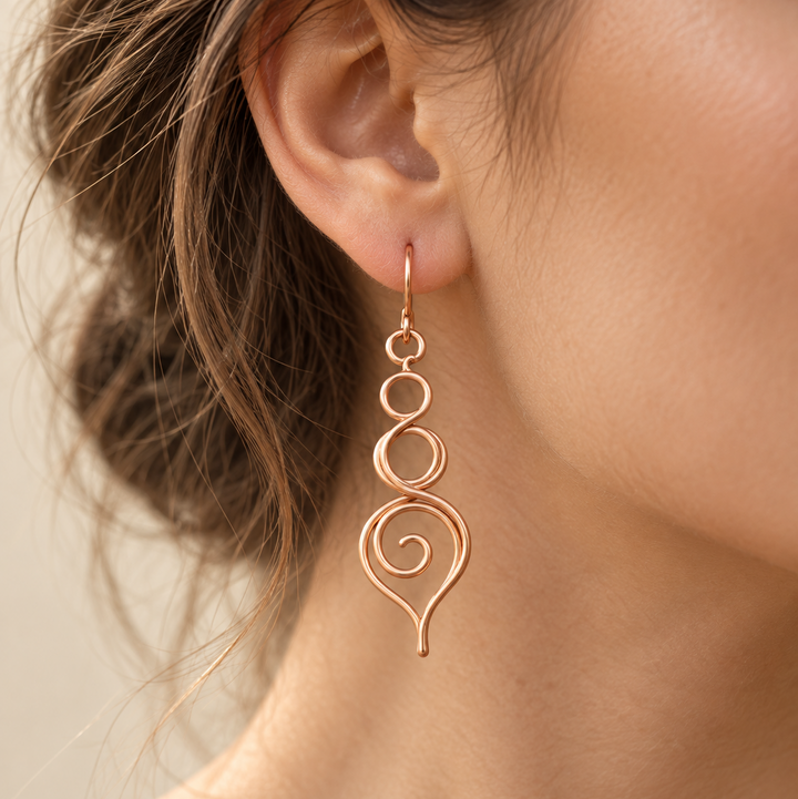 Boucles d'oreilles en cuivre Laurette