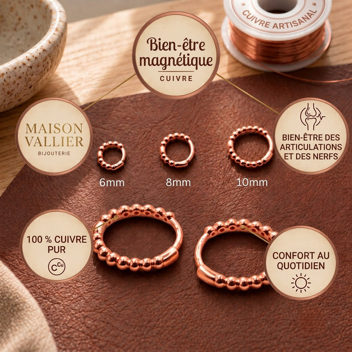 Boucles d'oreilles en cuivre Délicate
