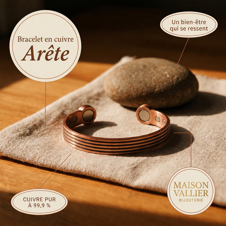 Bracelet en cuivre Arête