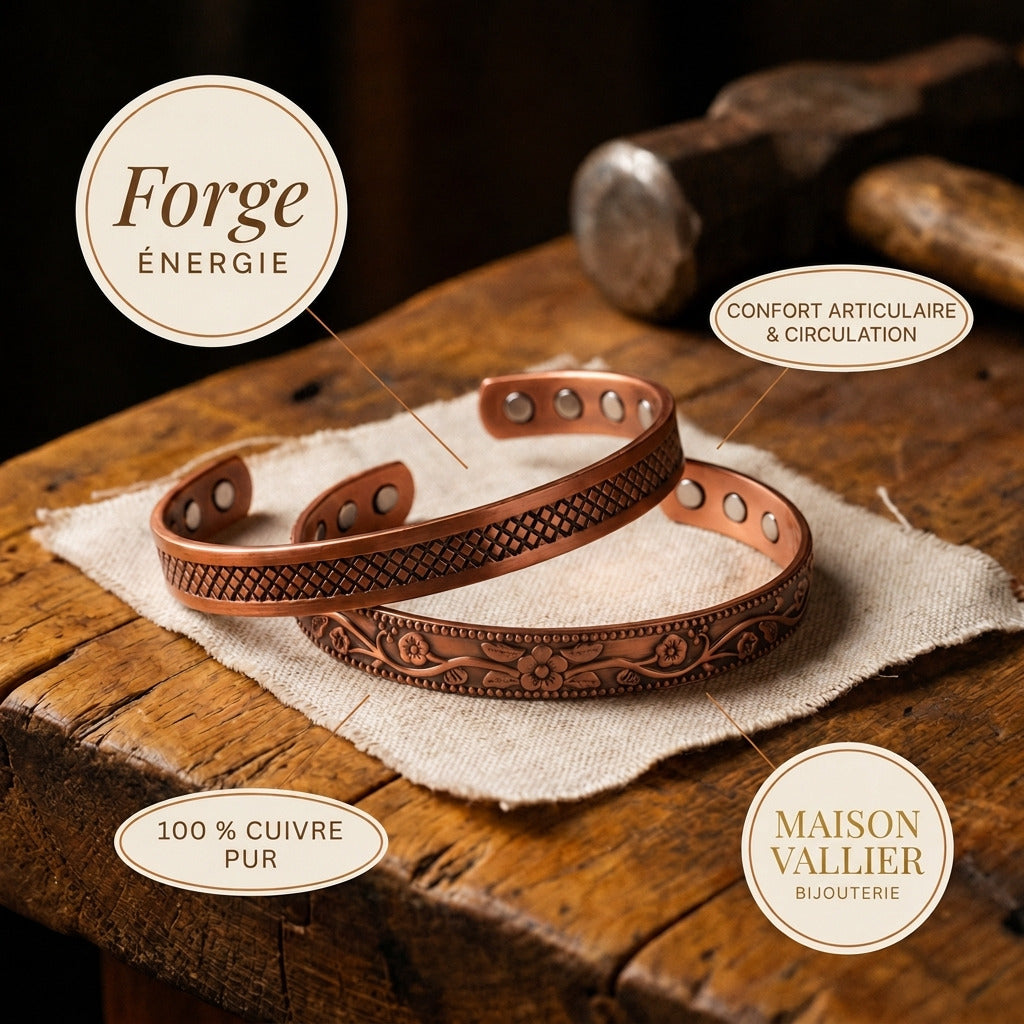 Ensemble de bracelets en cuivre Forge