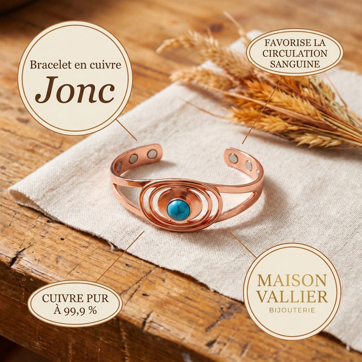 Bracelet en cuivre Roseau