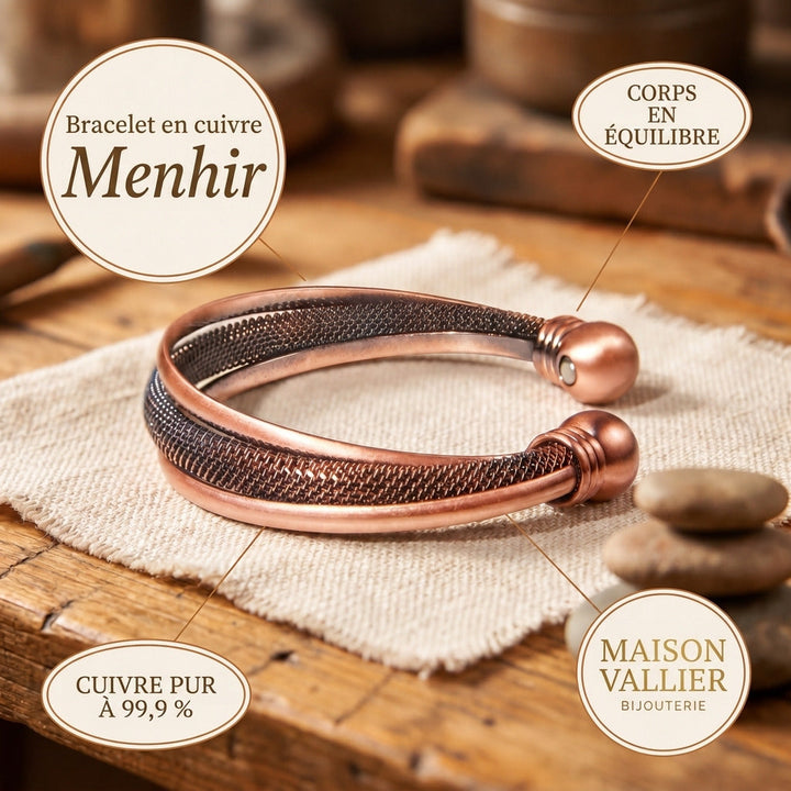 Bracelet en cuivre Menhir